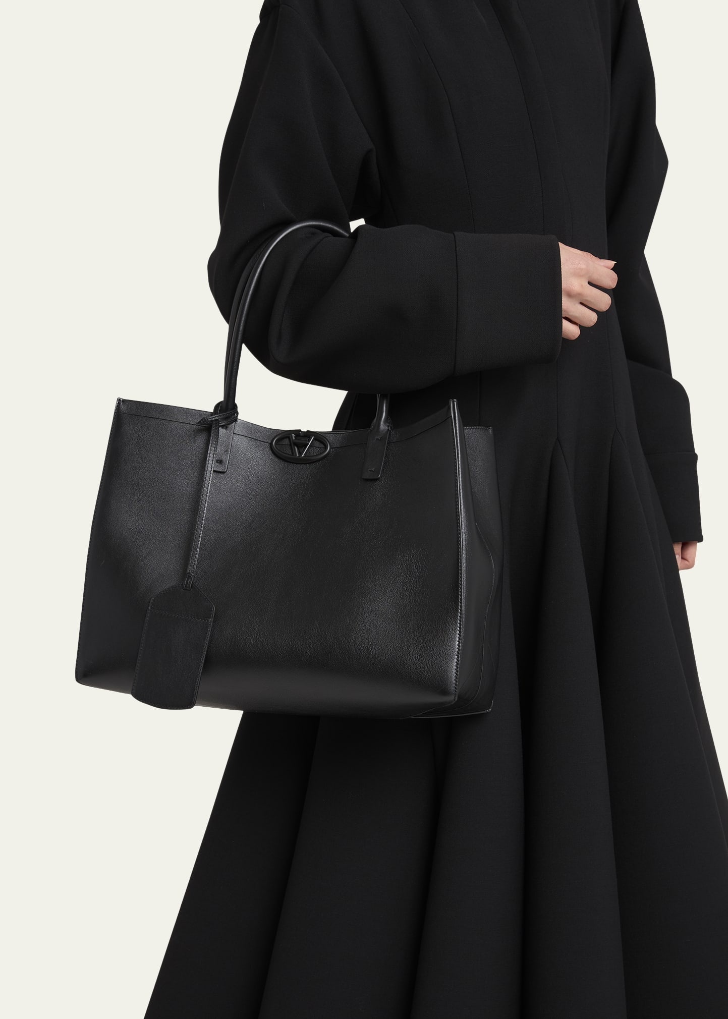 Valentino Medium Locker VLOGO Leather Tote Bag