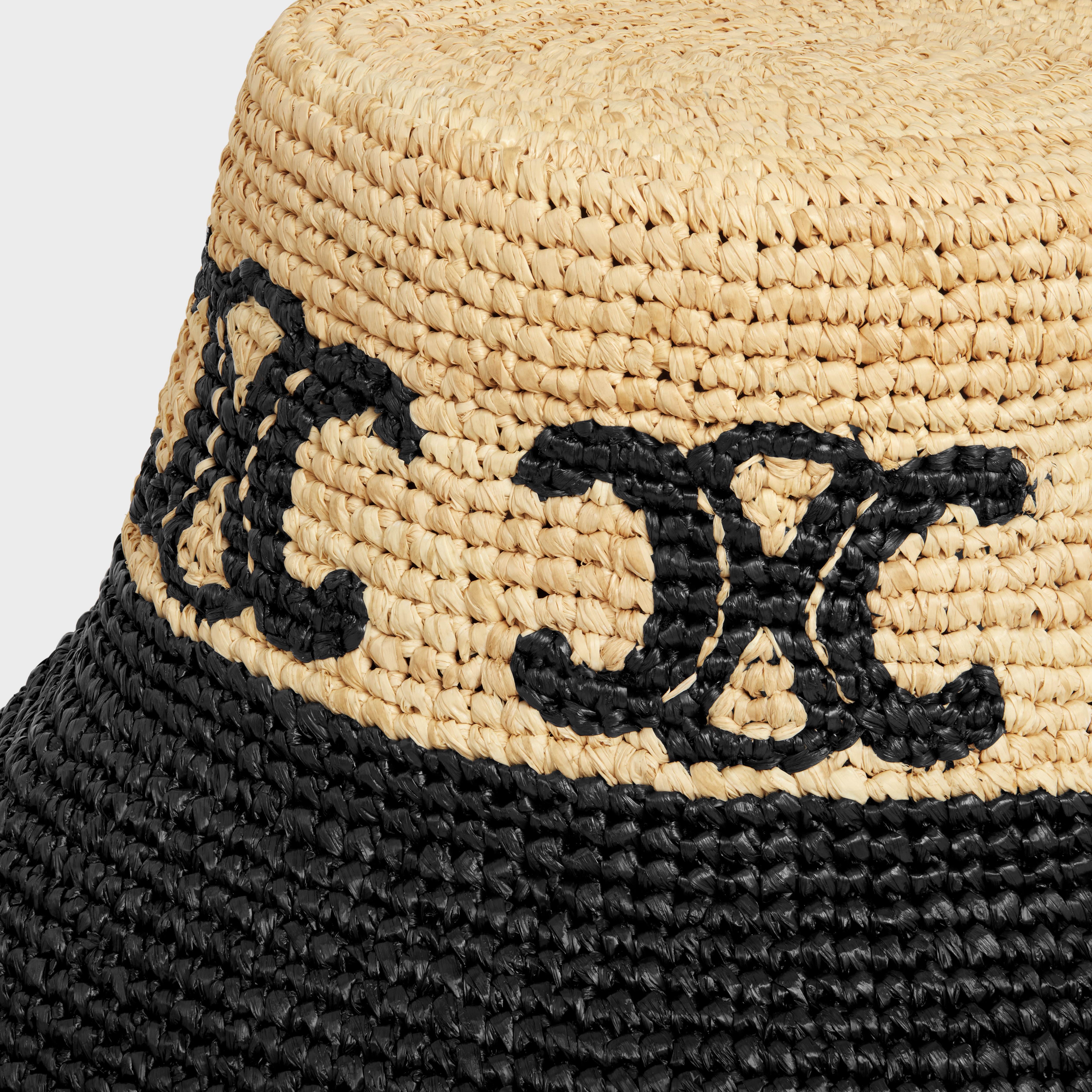 CELINE bucket hat in triomphe raffia | celine | REVERSIBLE