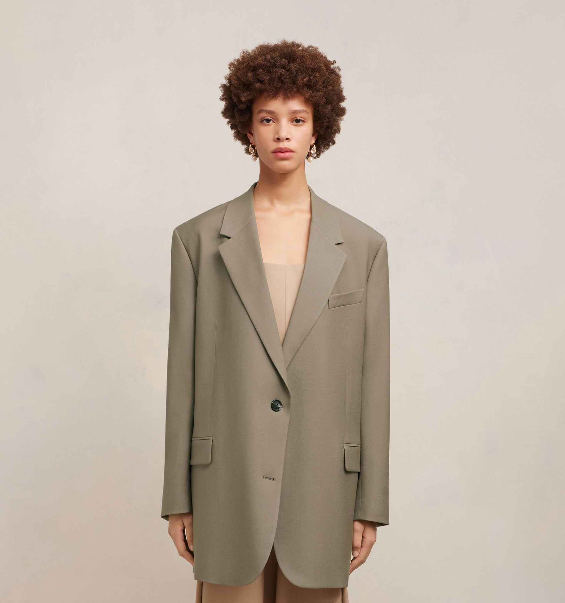 Two Buttons Oversized Jacket - 6