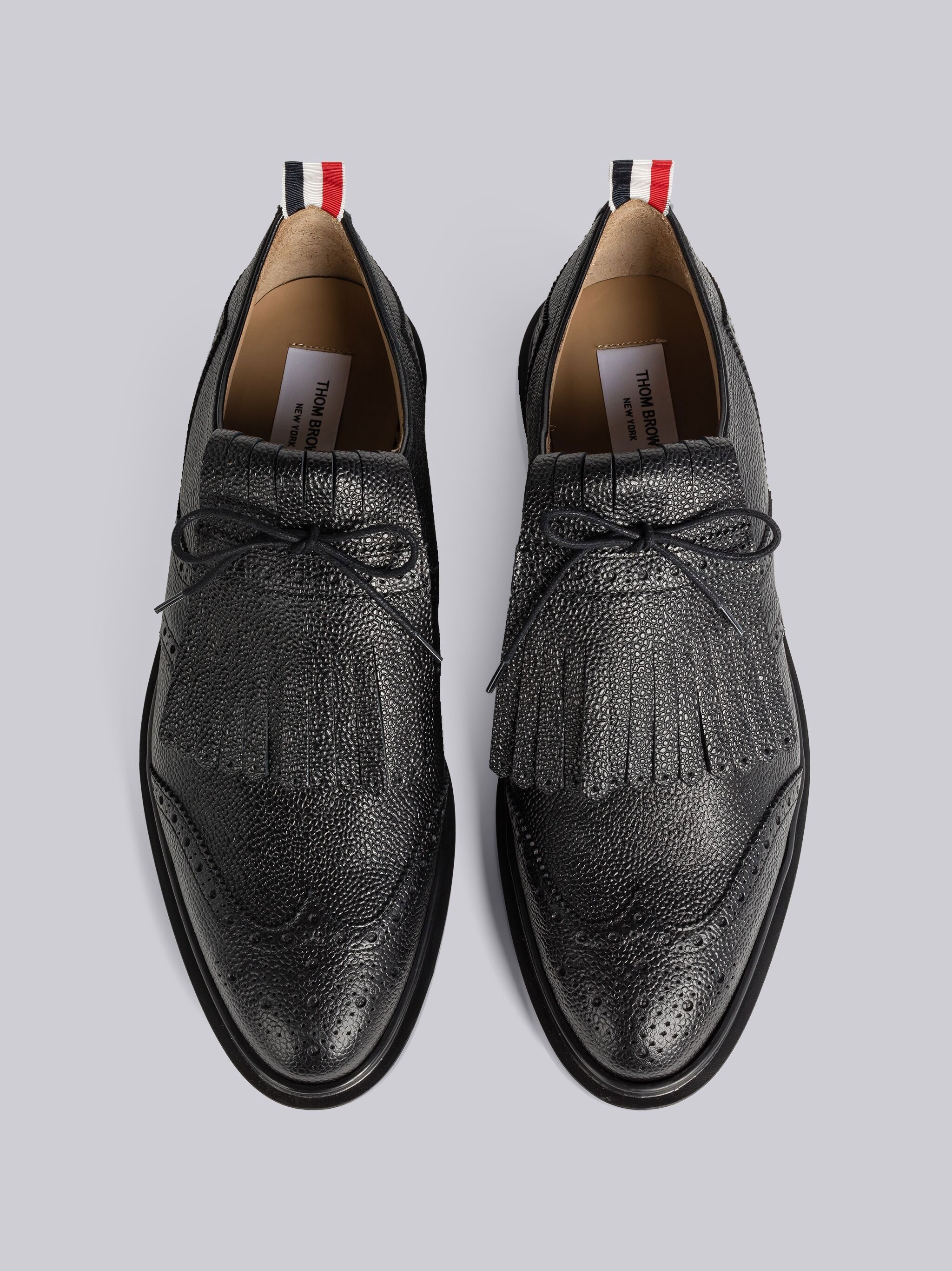 PEBBLE GRAIN LEATHER KILT WINGTIP BROGUE - 4