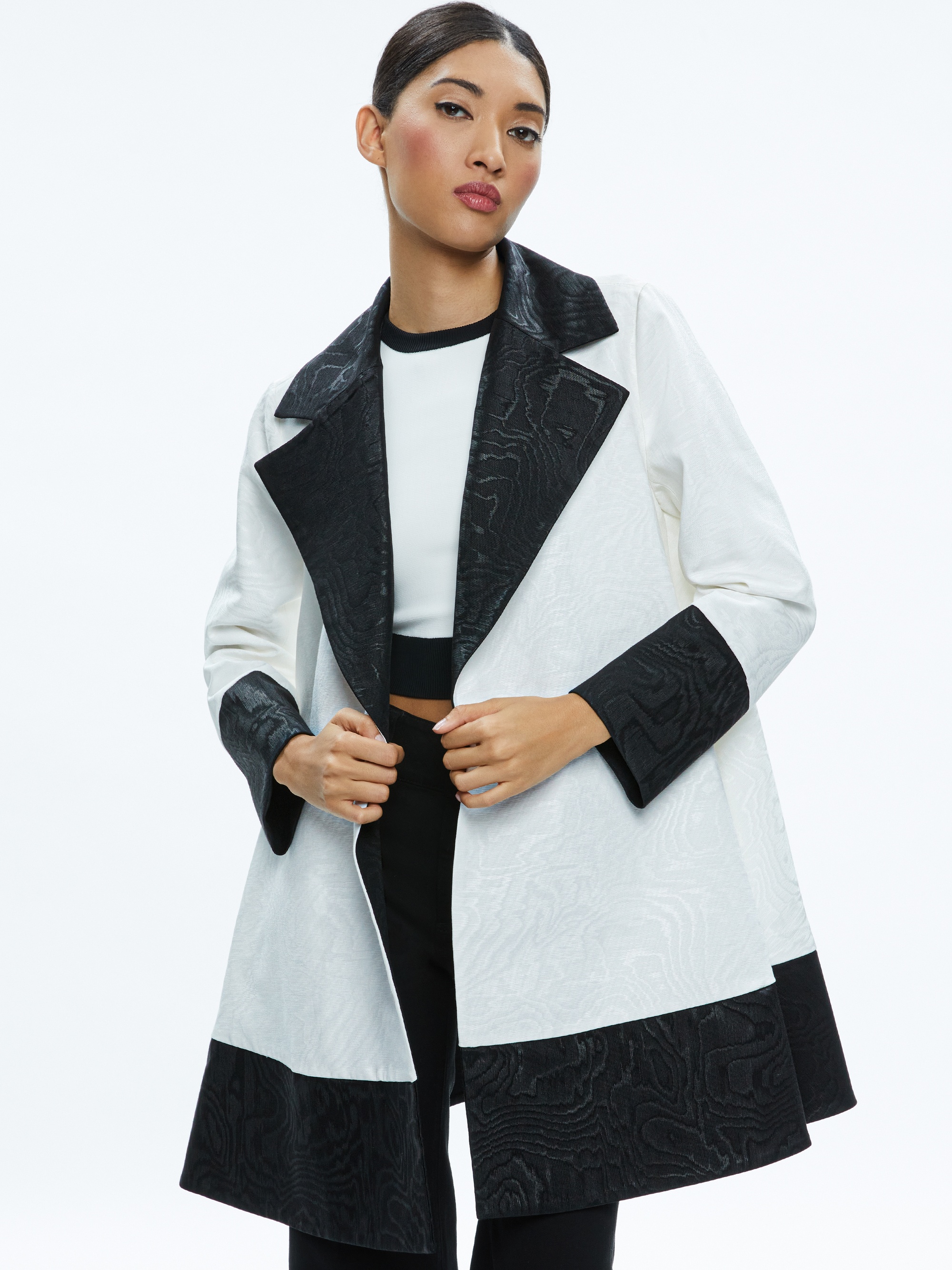 PAOLA SWING COAT WITH BORDER DETAIL - 2