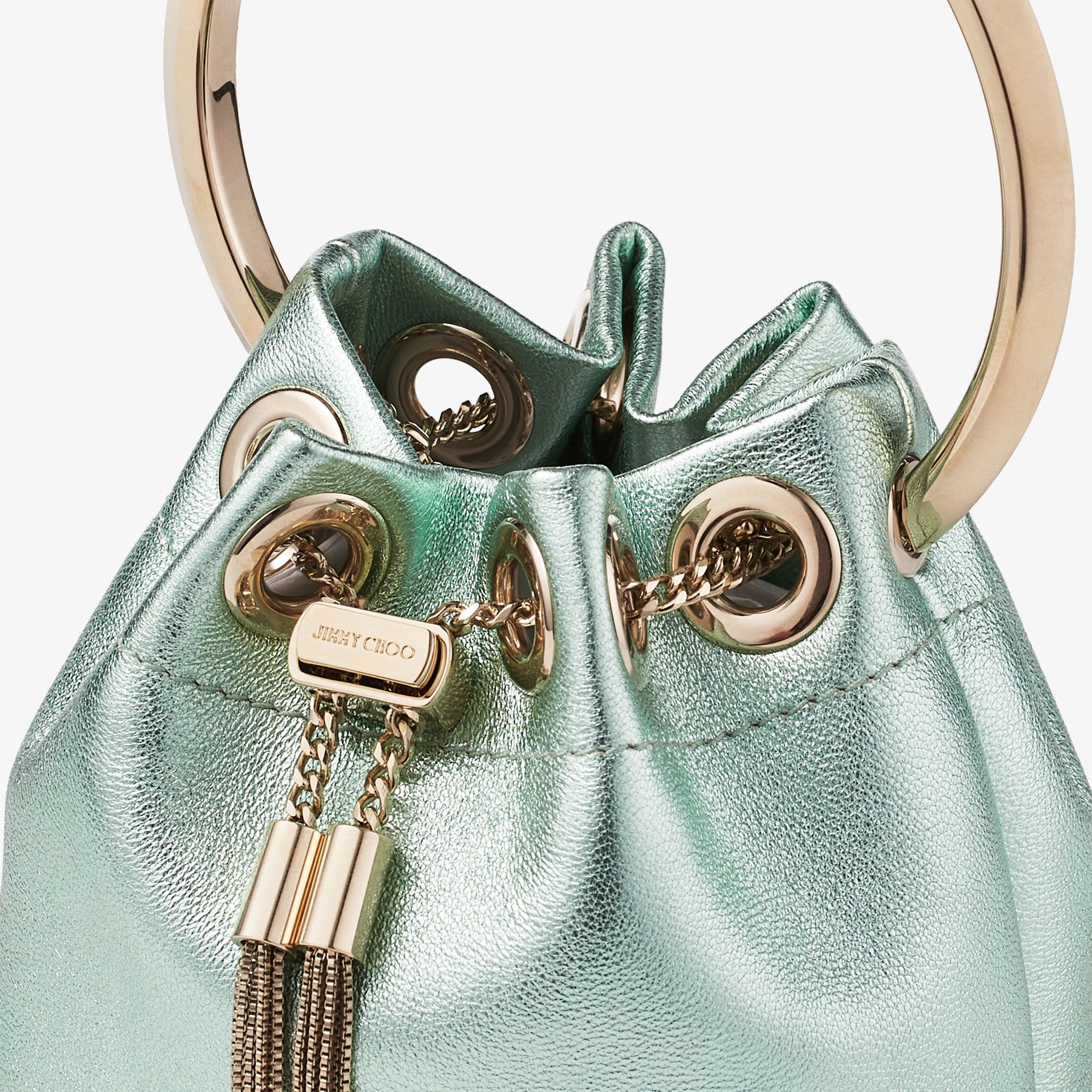 Micro Bon Bon
Smoke Green Metallic Nappa Mini Bag - 4