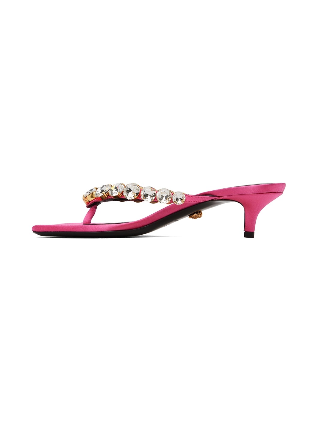 Pink Crystal Heeled Sandals - 3