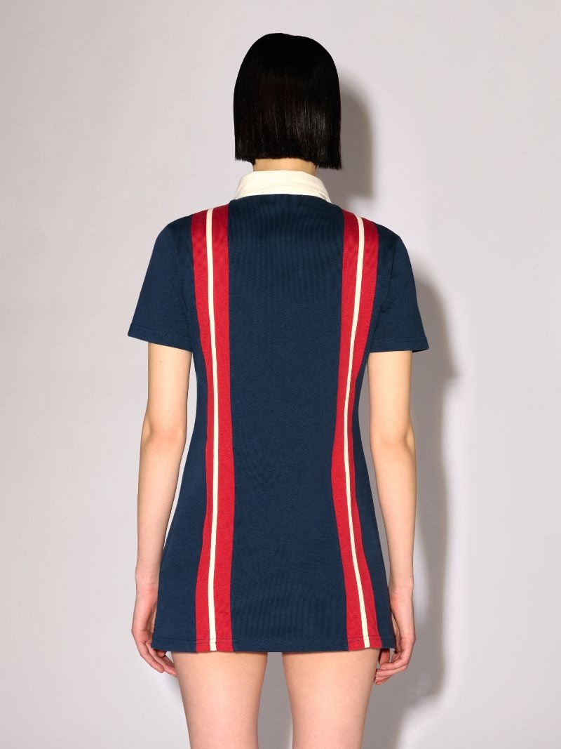 STRIPED RUGBY SHIRT DRESS - 4