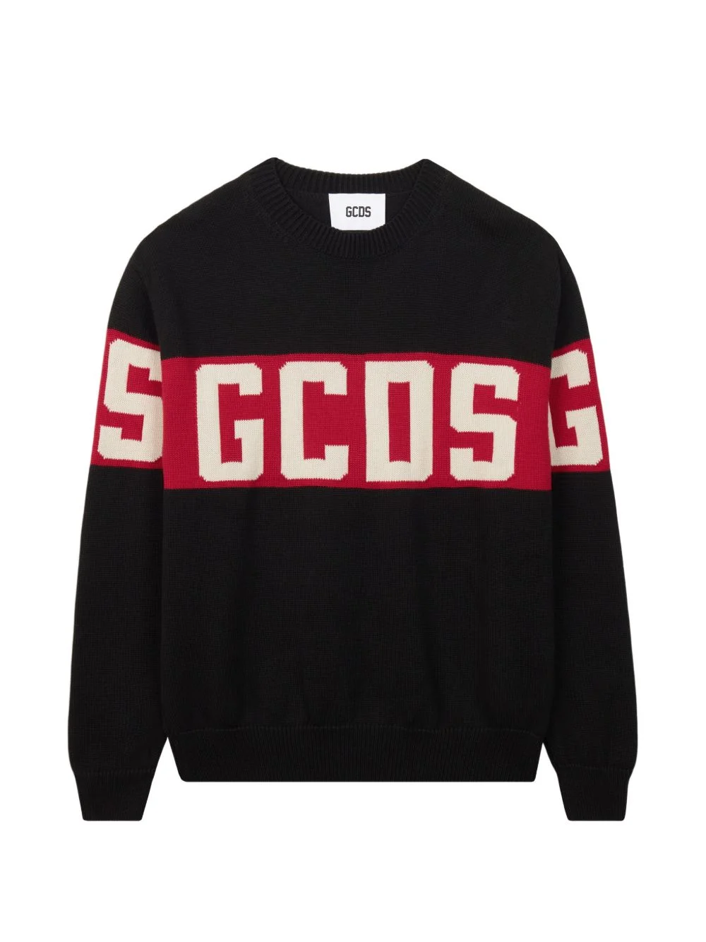 band logo wool sweater - 1