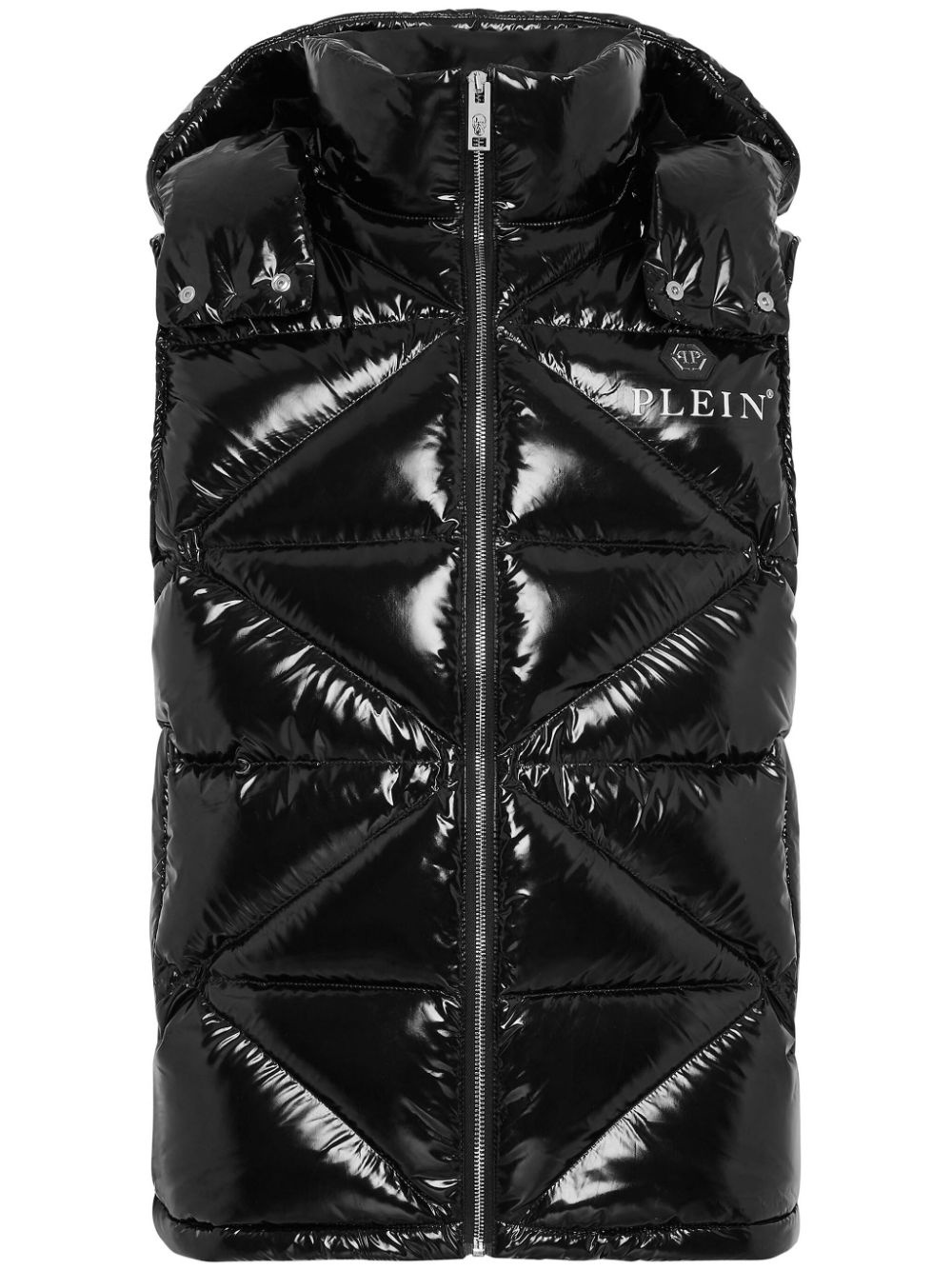 Hexagon logo-plaque padded gilet - 1