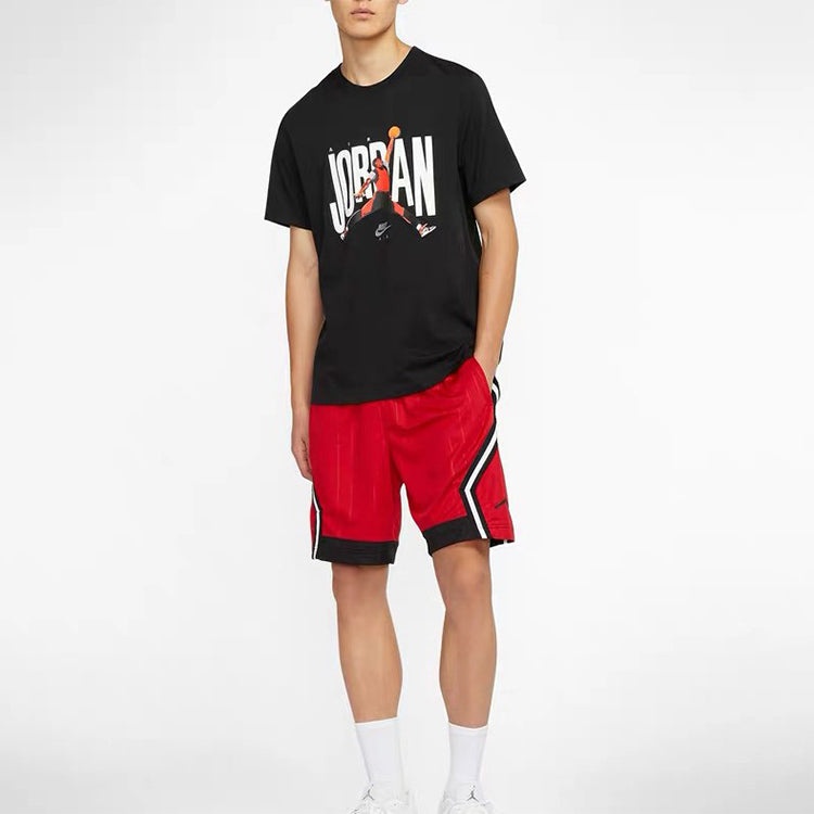 Air Jordan Printing Logo Round Neck Short Sleeve 'Jumpman Black' CJ6307-010 - 3