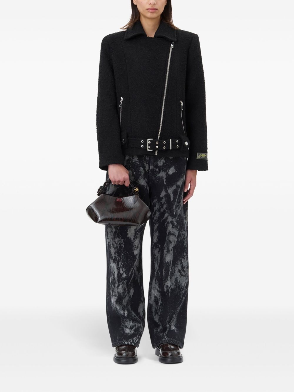 bouclé biker jacket - 2