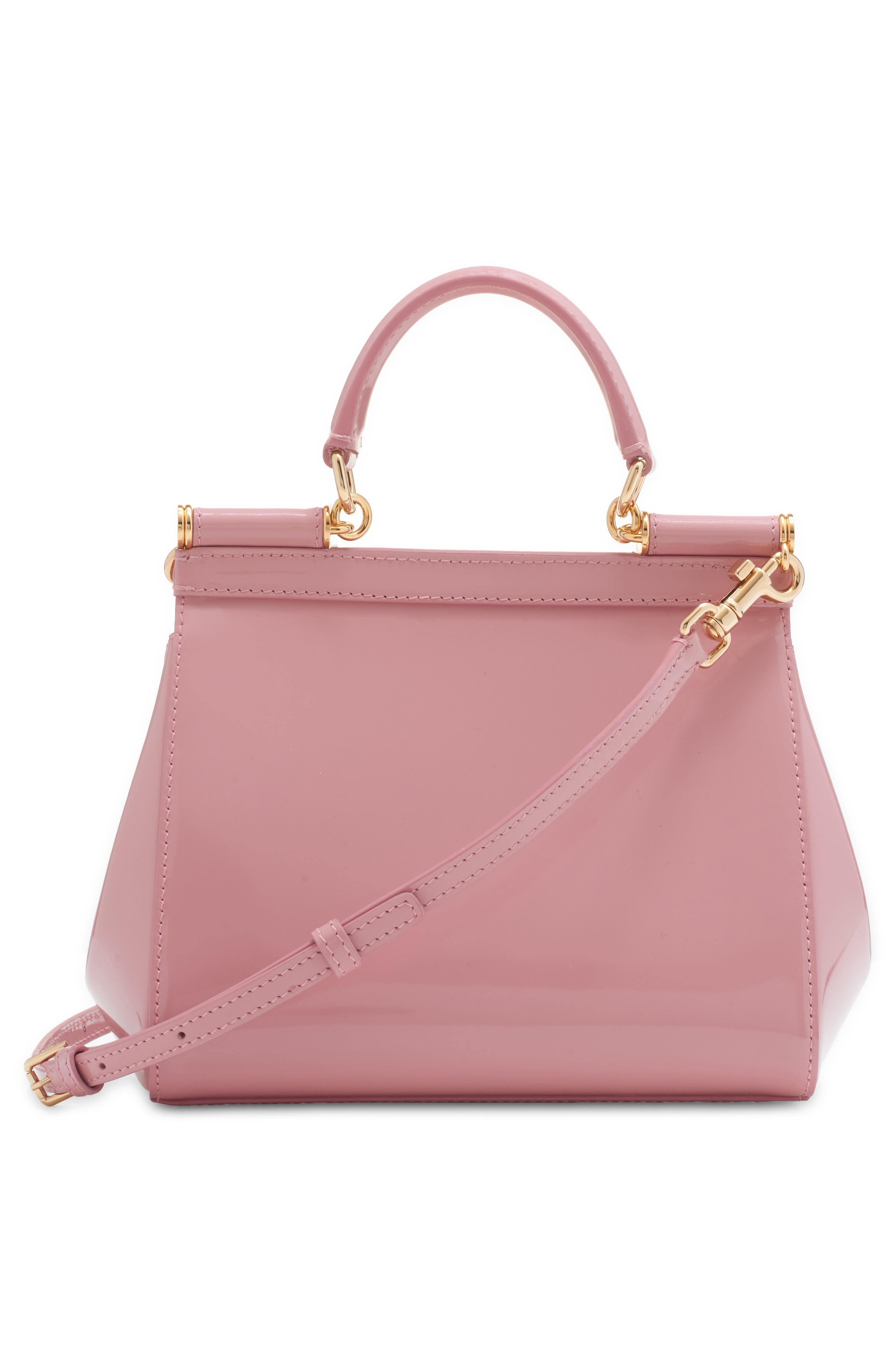 Dolce&Gabbana Sicily Patent Leather Top Handle Bag in 80405 Rosa at Nordstrom - 2