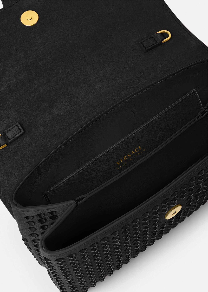 Virtus Suede Crystal Clutch 5