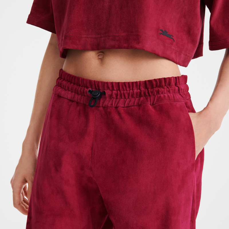 Leather straight pants Beetroot - Leather 4