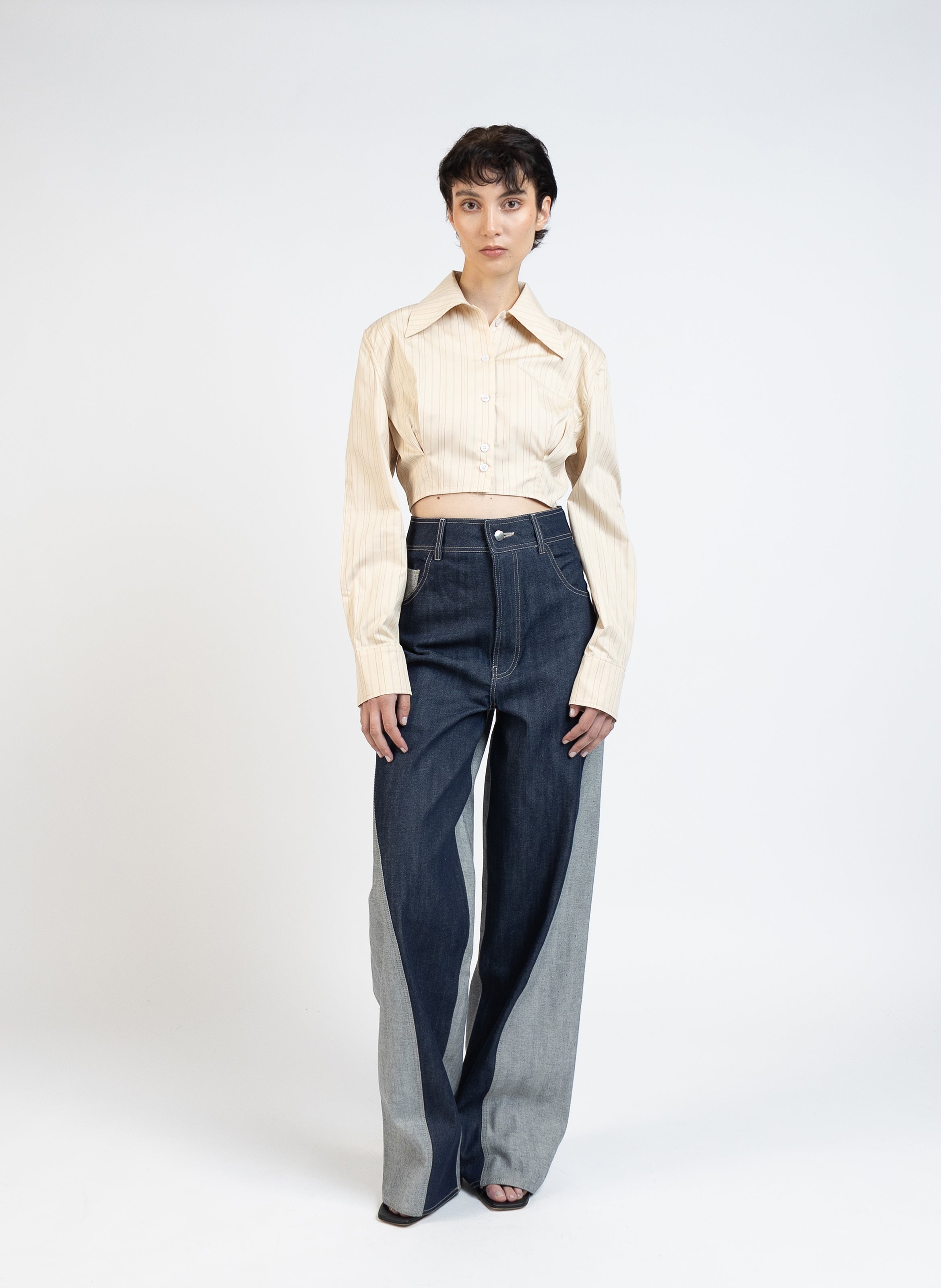 Cropped Shirt/Mustard - 1