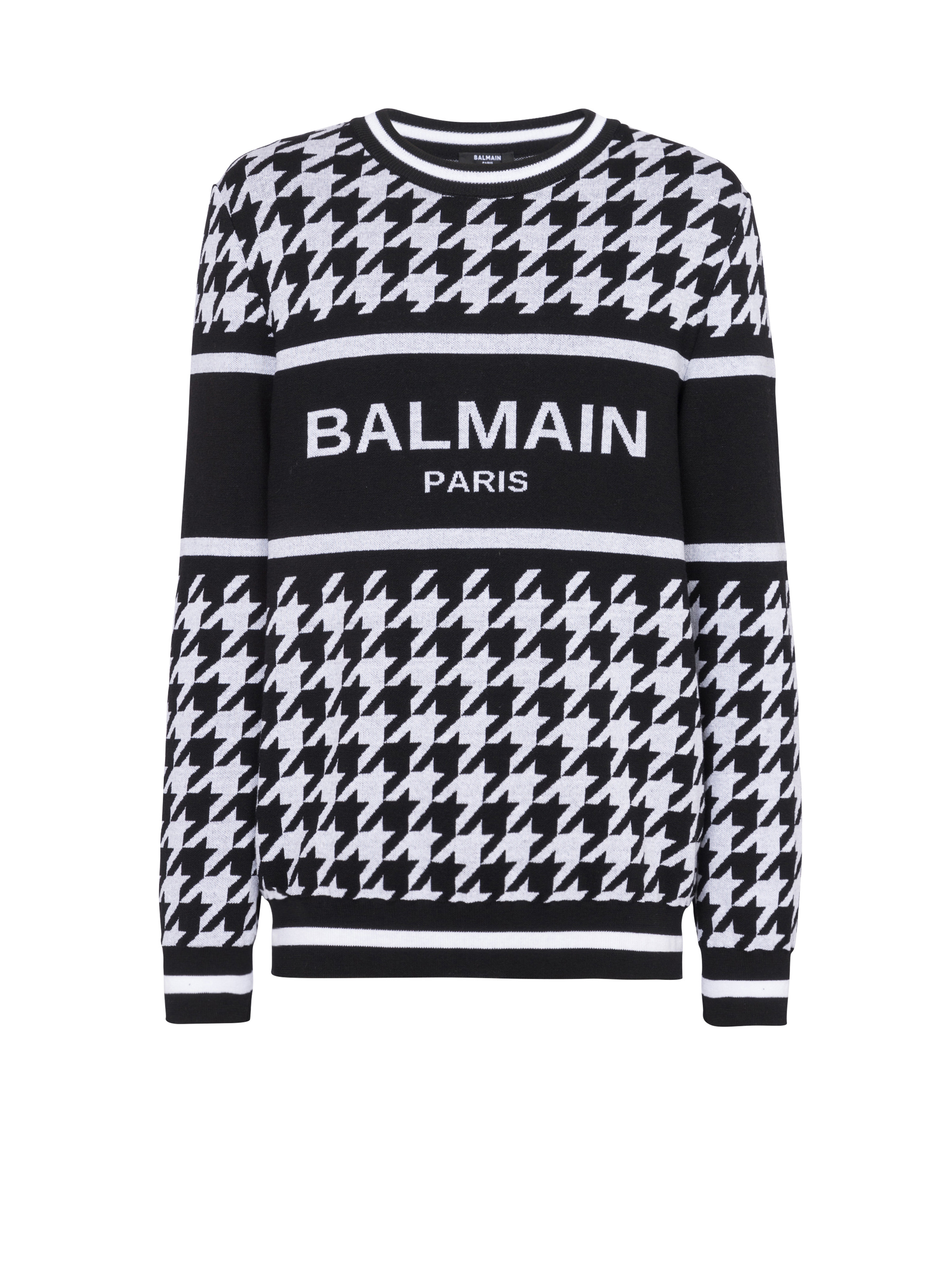 Houndstooth-patterned wool sweater - 1