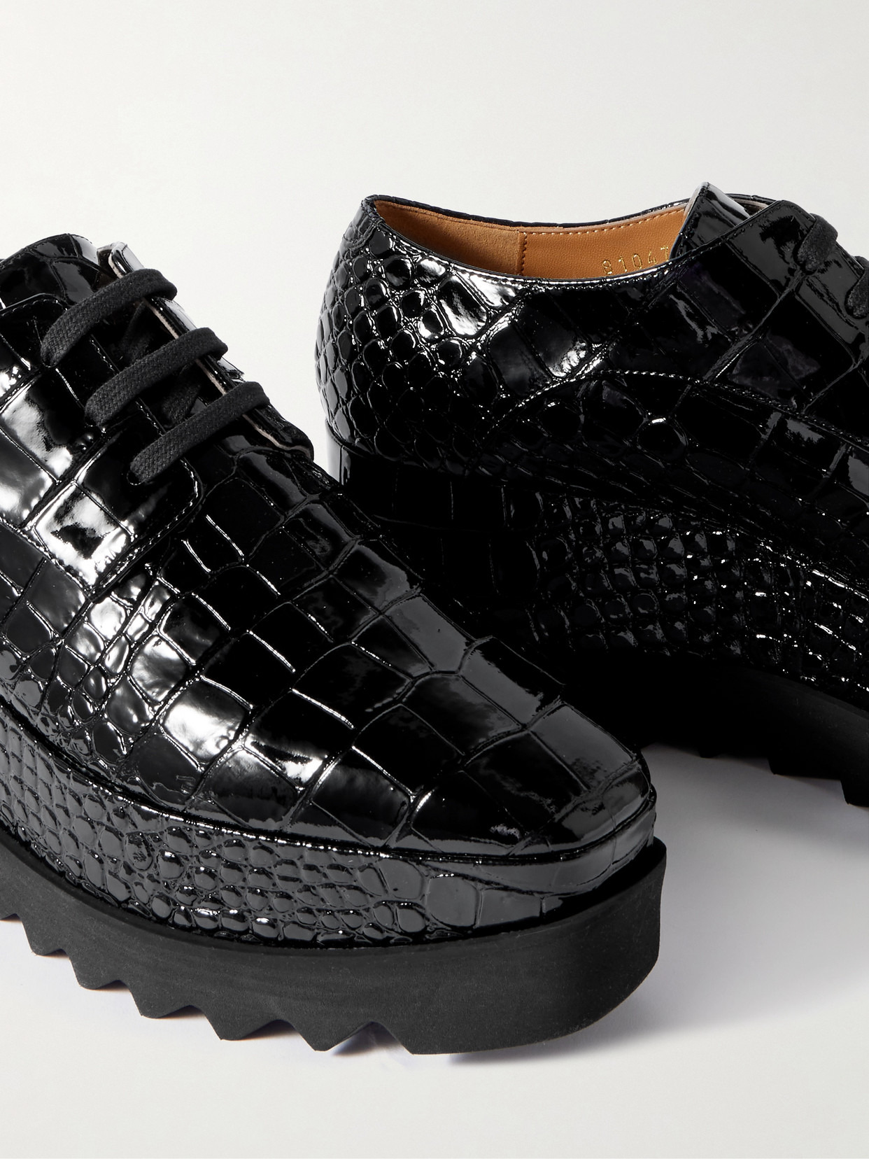 Elyse Croc-effect Vegetarian Platform Brogues - 4