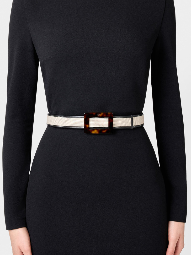 Roger Vivier Belle Vivier Belt in canvas outlook