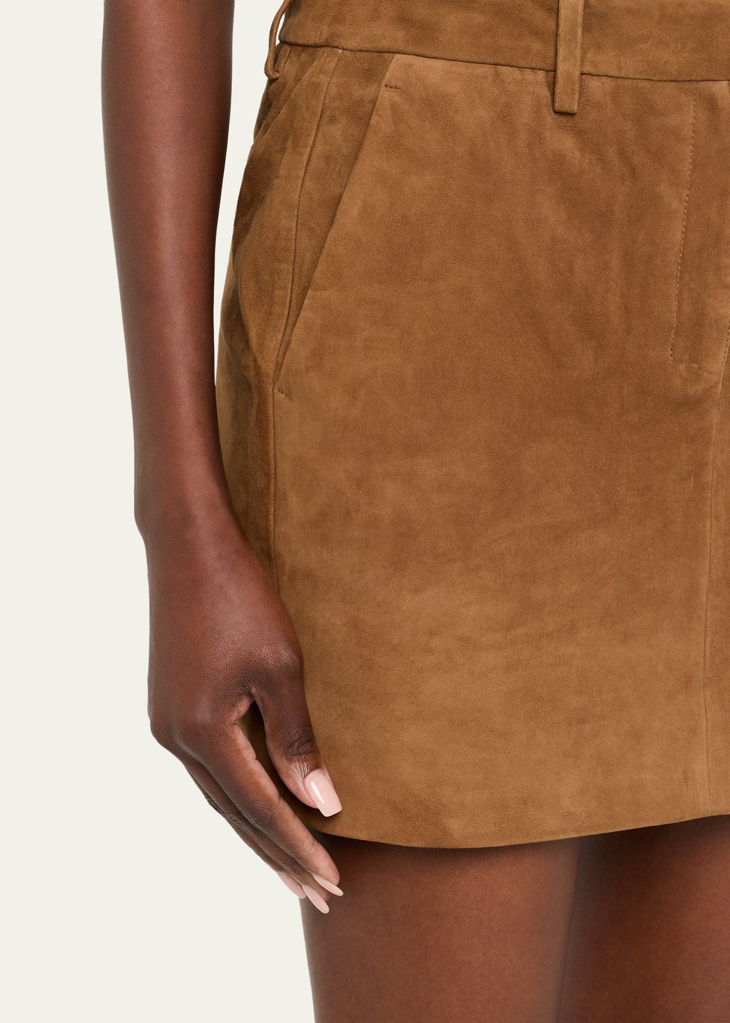 Mini Suede Trouser Skirt - 5