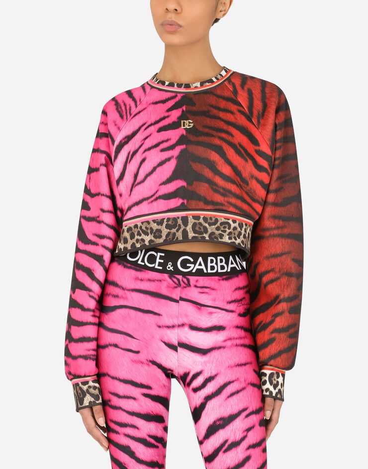 Cotton sweatshirt with tiger print - 4