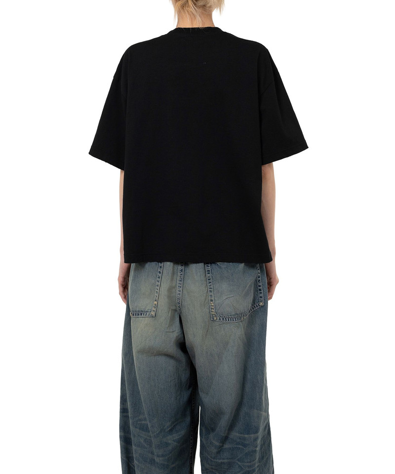 Cat Printed Embellished Distressed T-Shirt 11