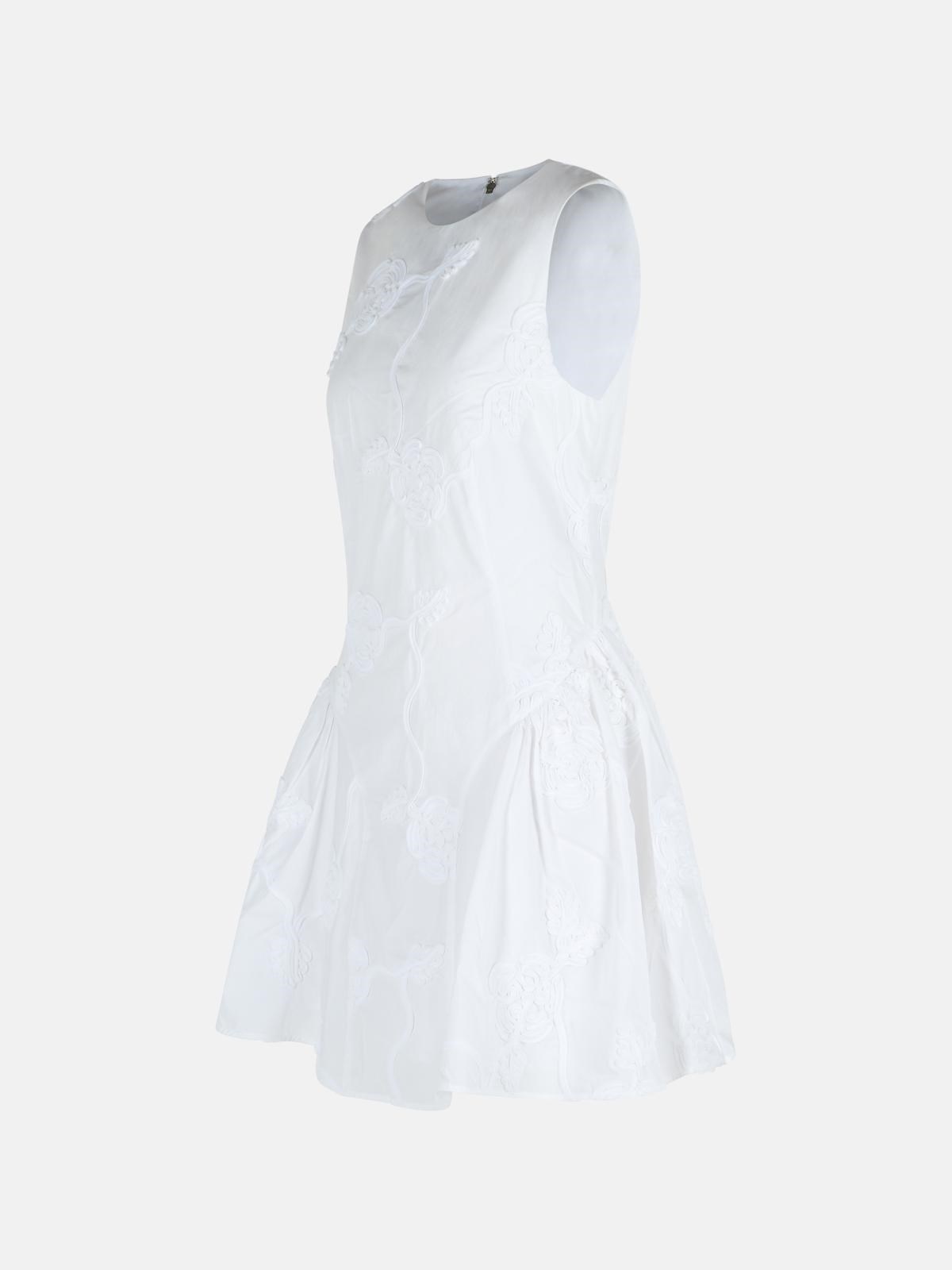 BRIGHT WHITE COTTON POPLIN MINI DRESS - 2