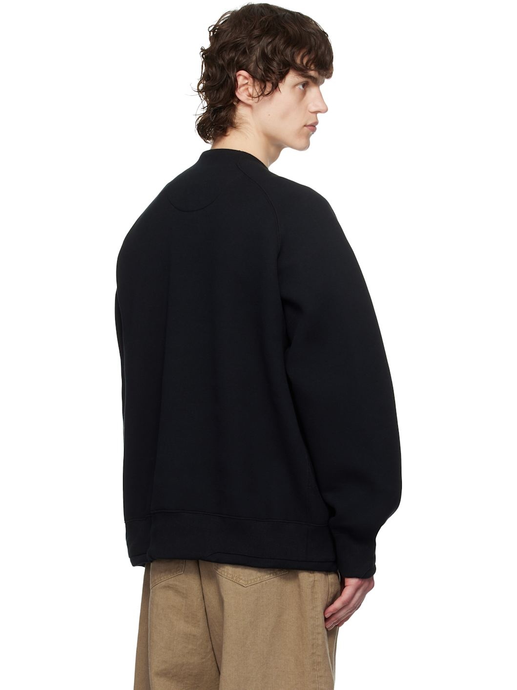 Black Sponge Sweat Pullover Sweatshirt - 3