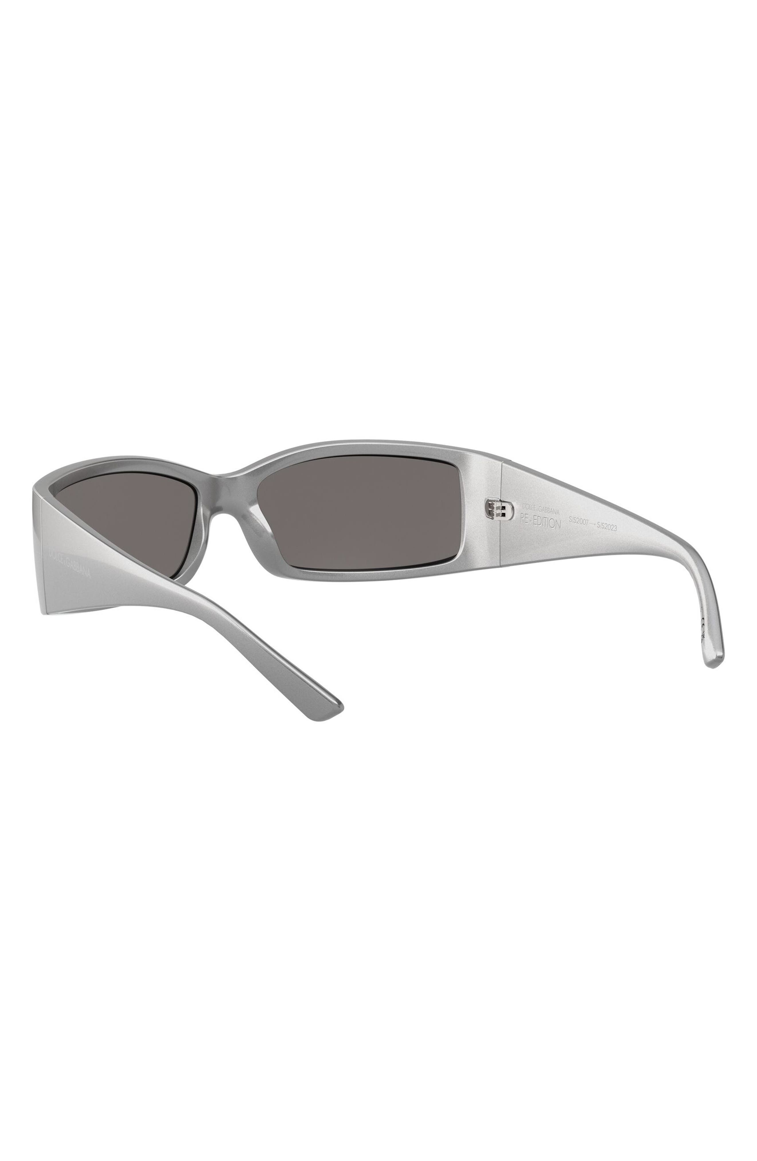 Dolce&Gabbana 61mm Polarized Rectangular Sunglasses in Metallic Grey at Nordstrom - 7