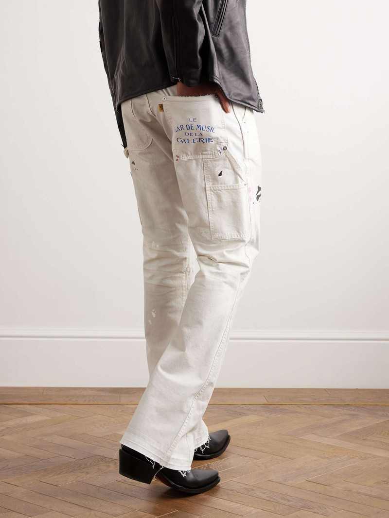 Carpenter Straight-Leg Distressed Paint-Splattered Jeans 4