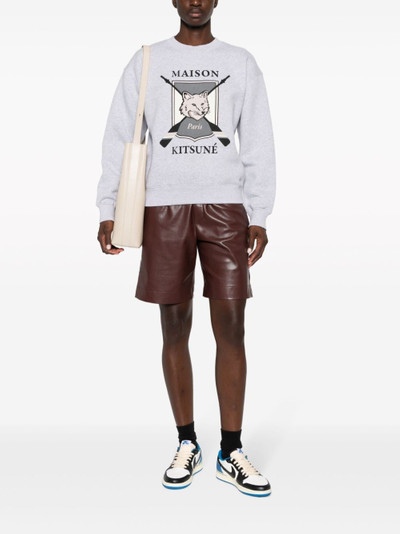 Maison Kitsuné fox-motif mélange cotton sweatshirt outlook