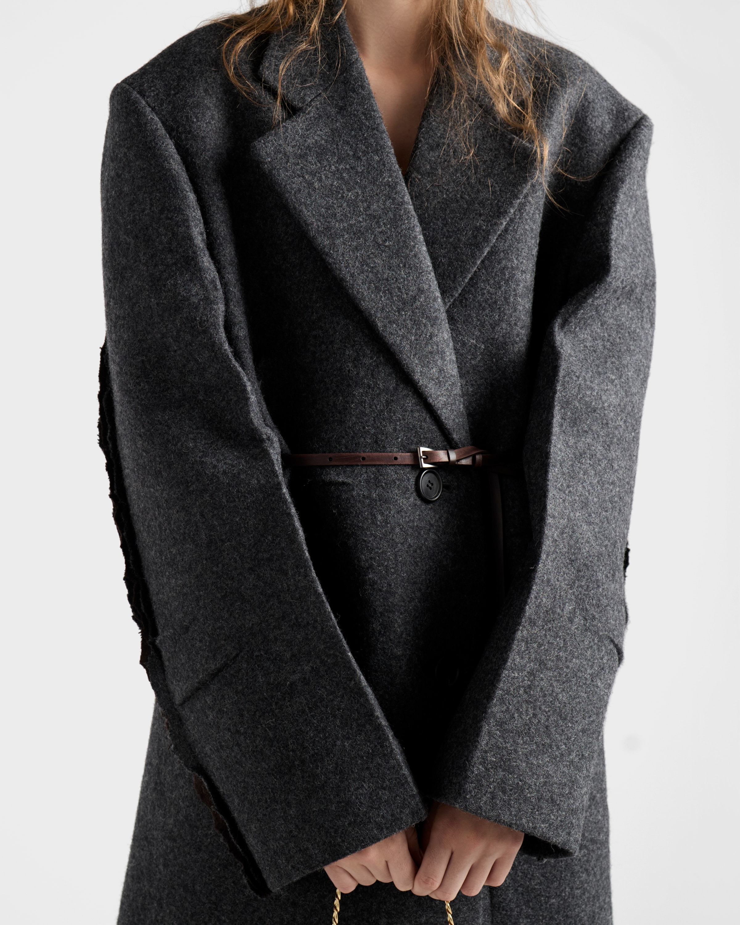 Single-breasted shetland wool coat - 3
