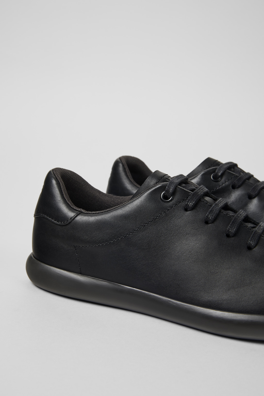 Black Leather Sneakers for Men. - 2
