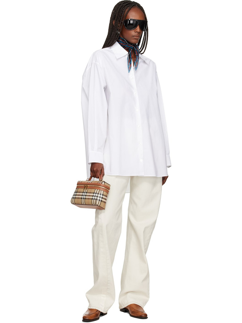 Burberry Black & Blue Belt Check Silk Chiffon Scarf outlook