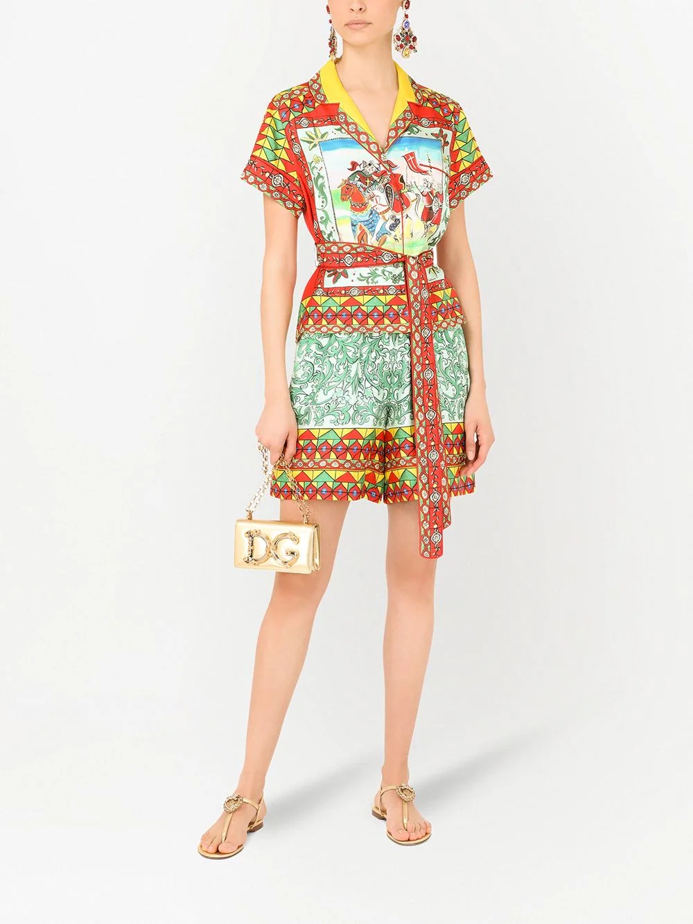 graphic-print belted shirt - 2