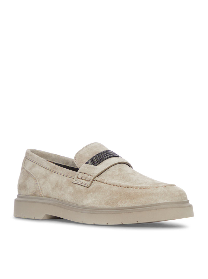 Brunello Cucinelli Women Penny Loafer In Suede With Monile - 2