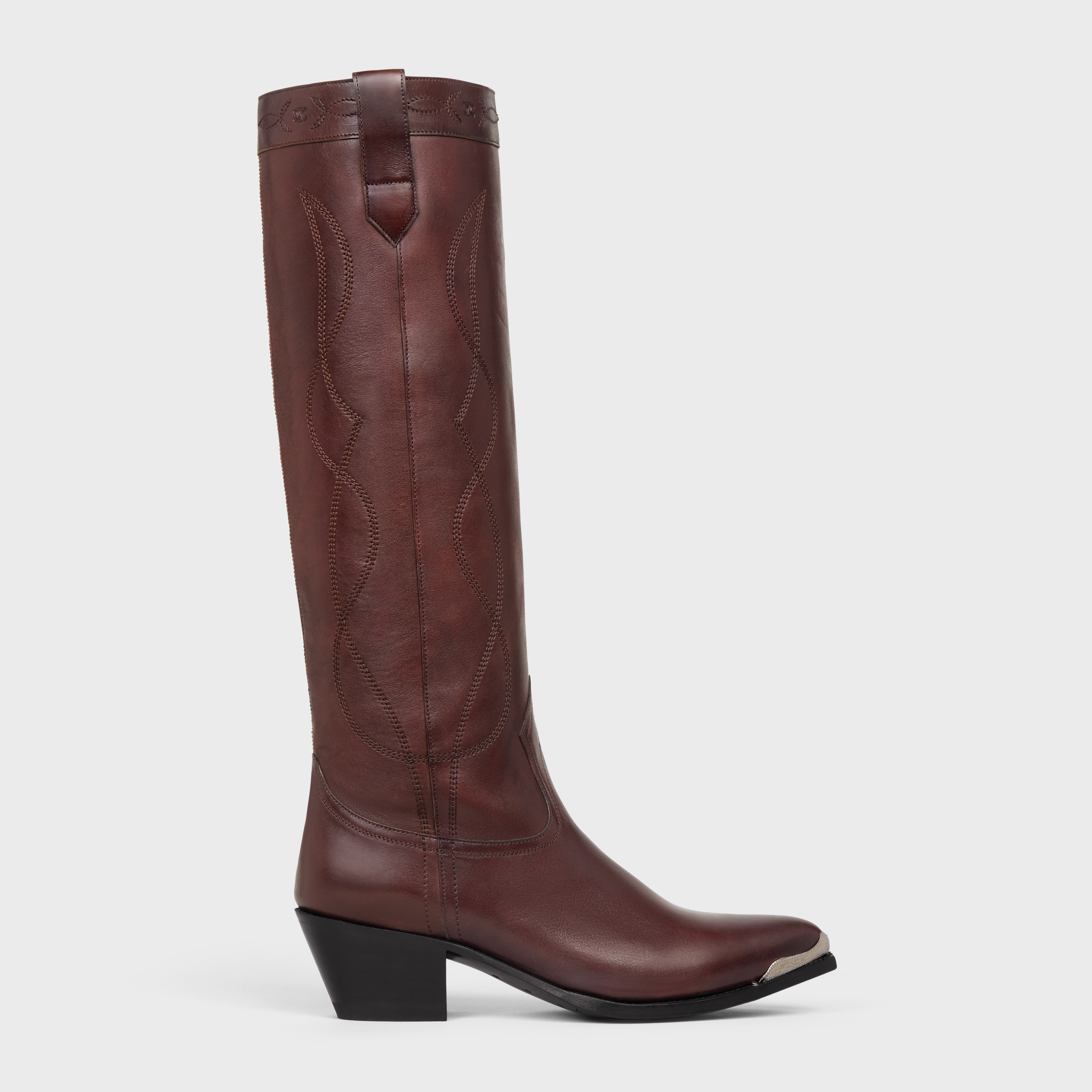 Western boots high boot with metal toe in Calfskin - 1