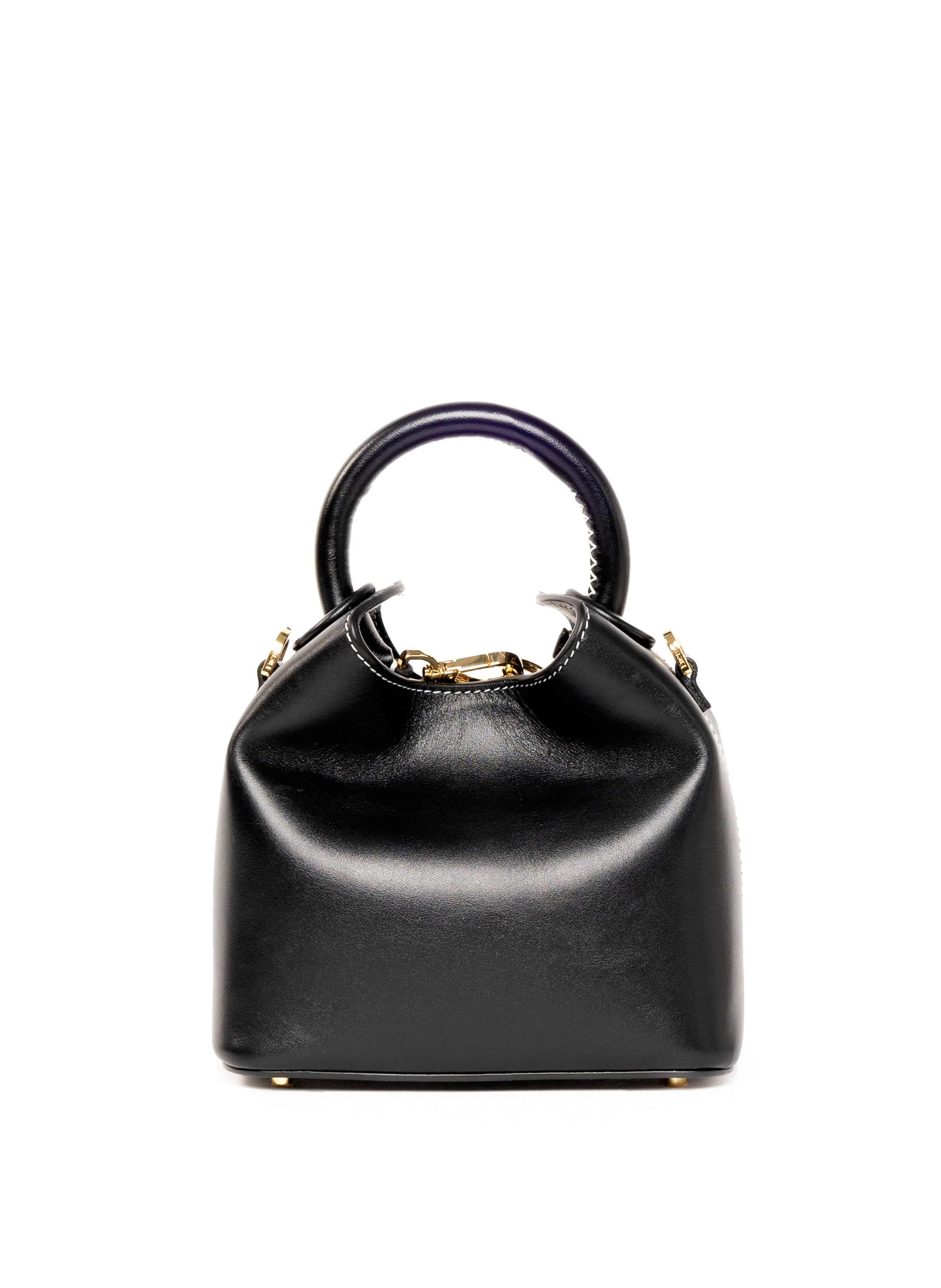 Madeleine Leather Black/White Stitching - 1