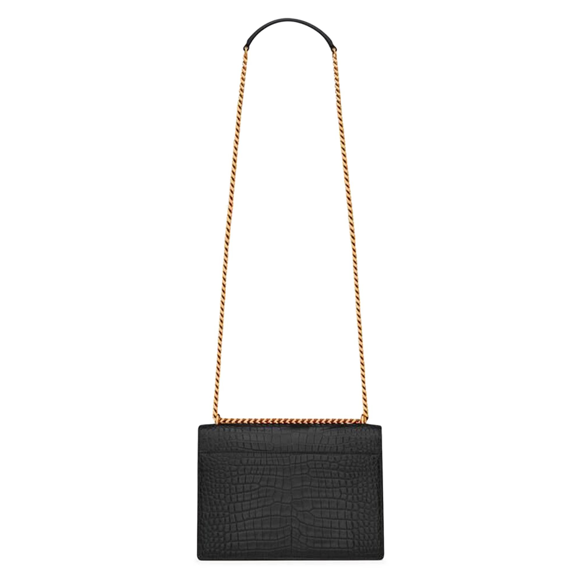 Saint Laurent Sunset Medium Chain Bag 'Black' - 2