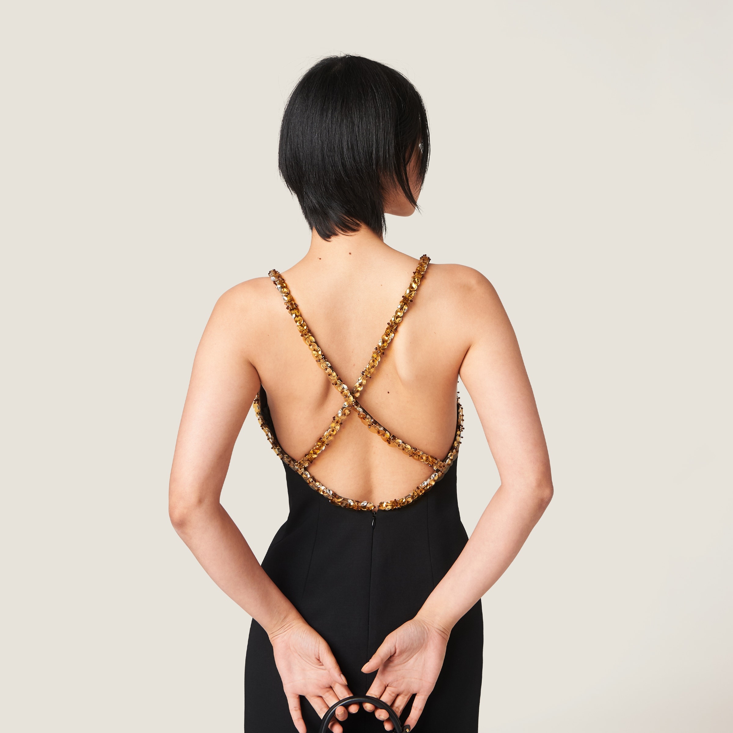Embroidered grain de poudre dress - 5