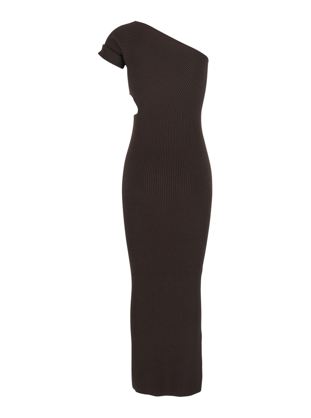 Max Mara Women 'Arda' Brown Long Dress With Cut-Out And One-Shoulder Design In Viscose Blend Woman - 2