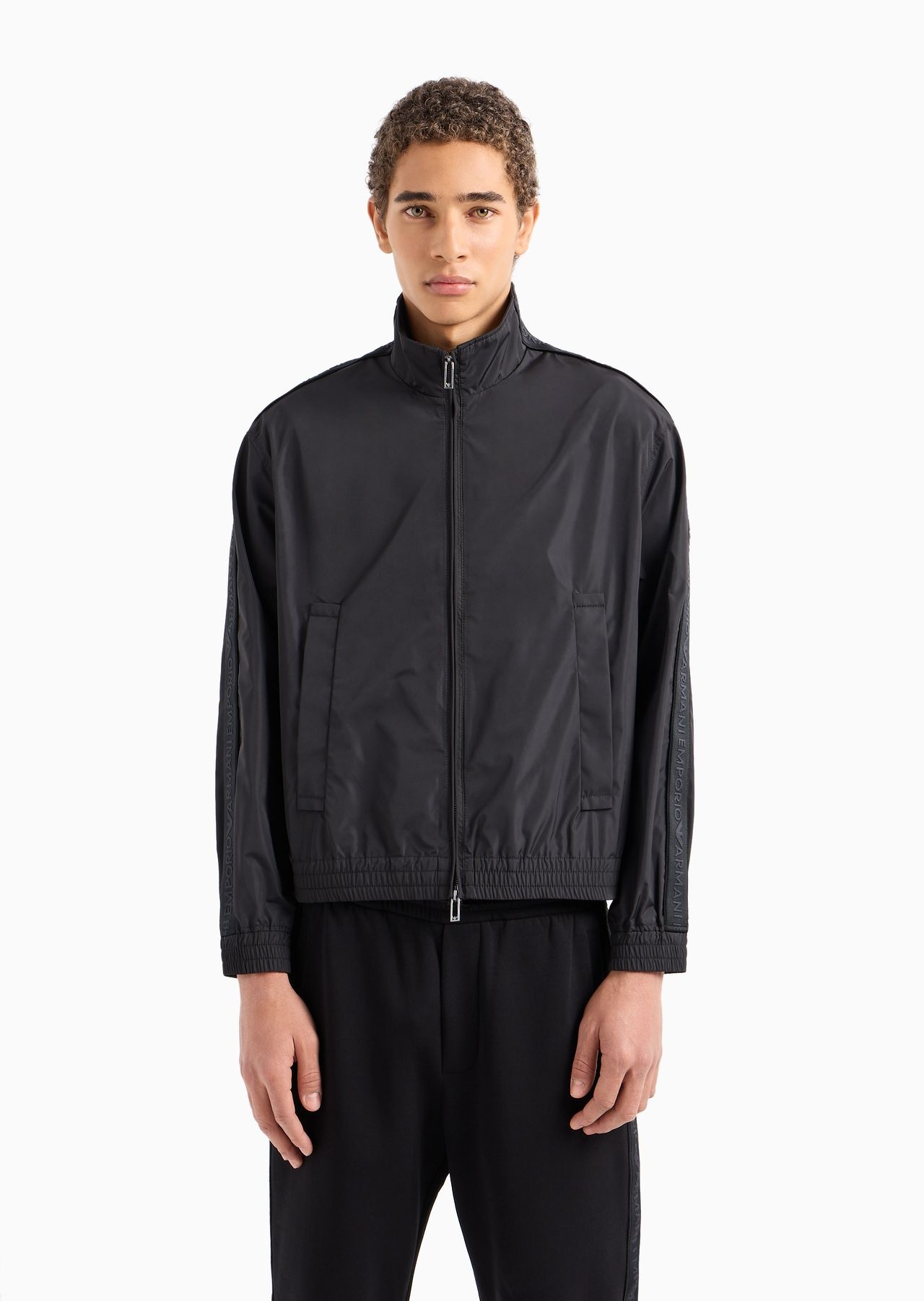 Full-zip blouson in light nylon with logo tape - 2