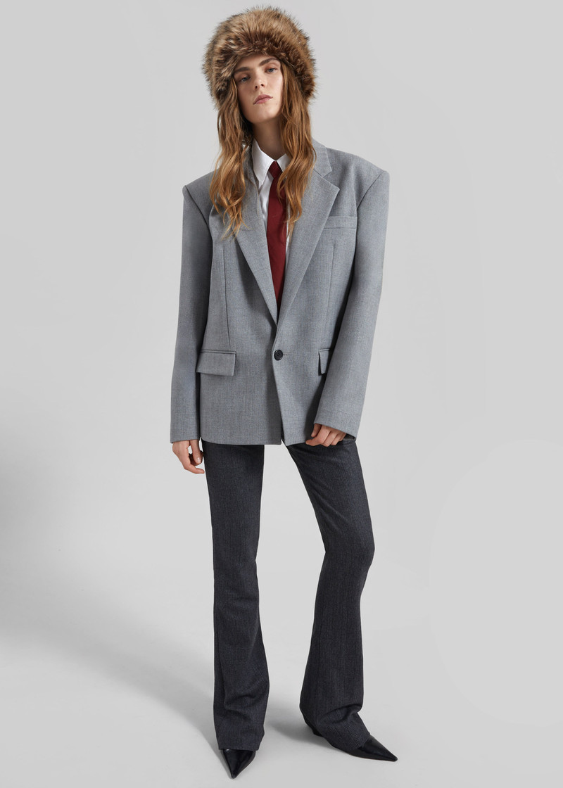 Jun Textured Blazer - Grey Melange 9