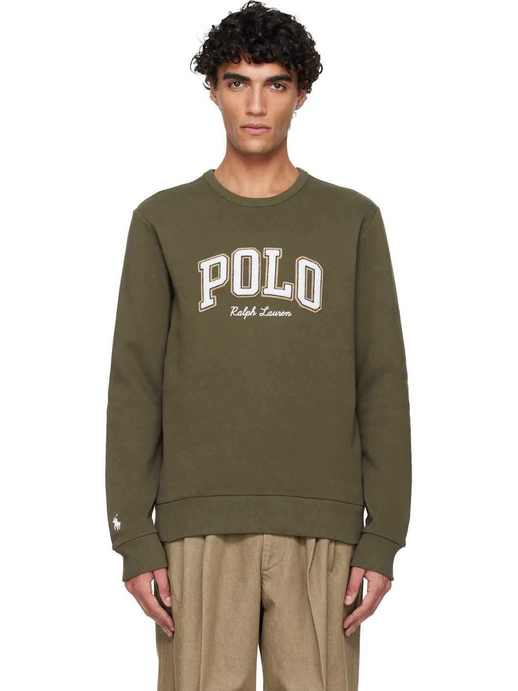 Khaki Logo Fleece Sweatshirt - 1