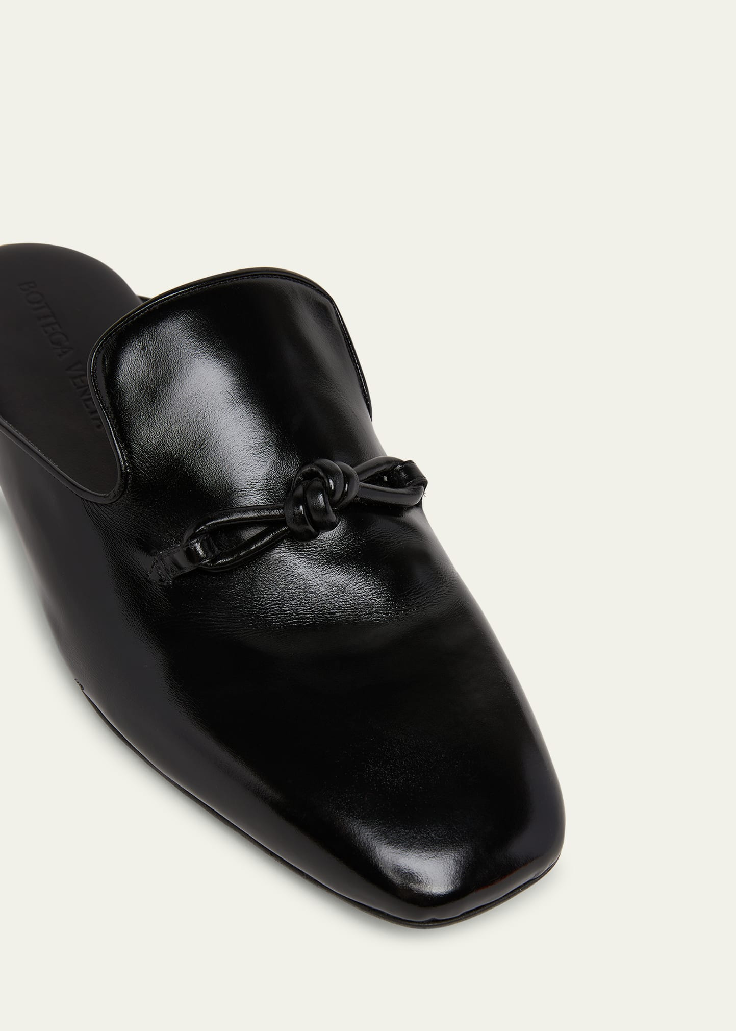Men's Roma Shiny Leather Knot Mules - 6
