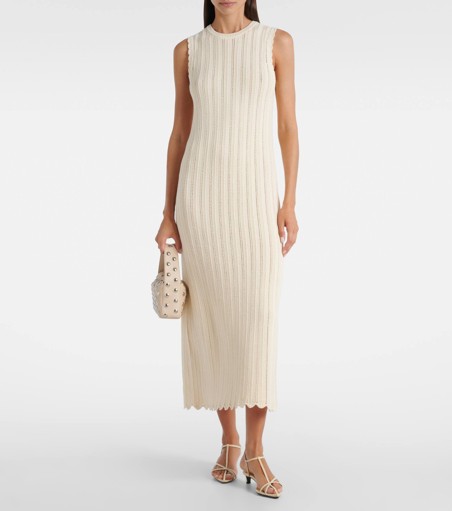 Sissi open-knit cotton midi dress - 2