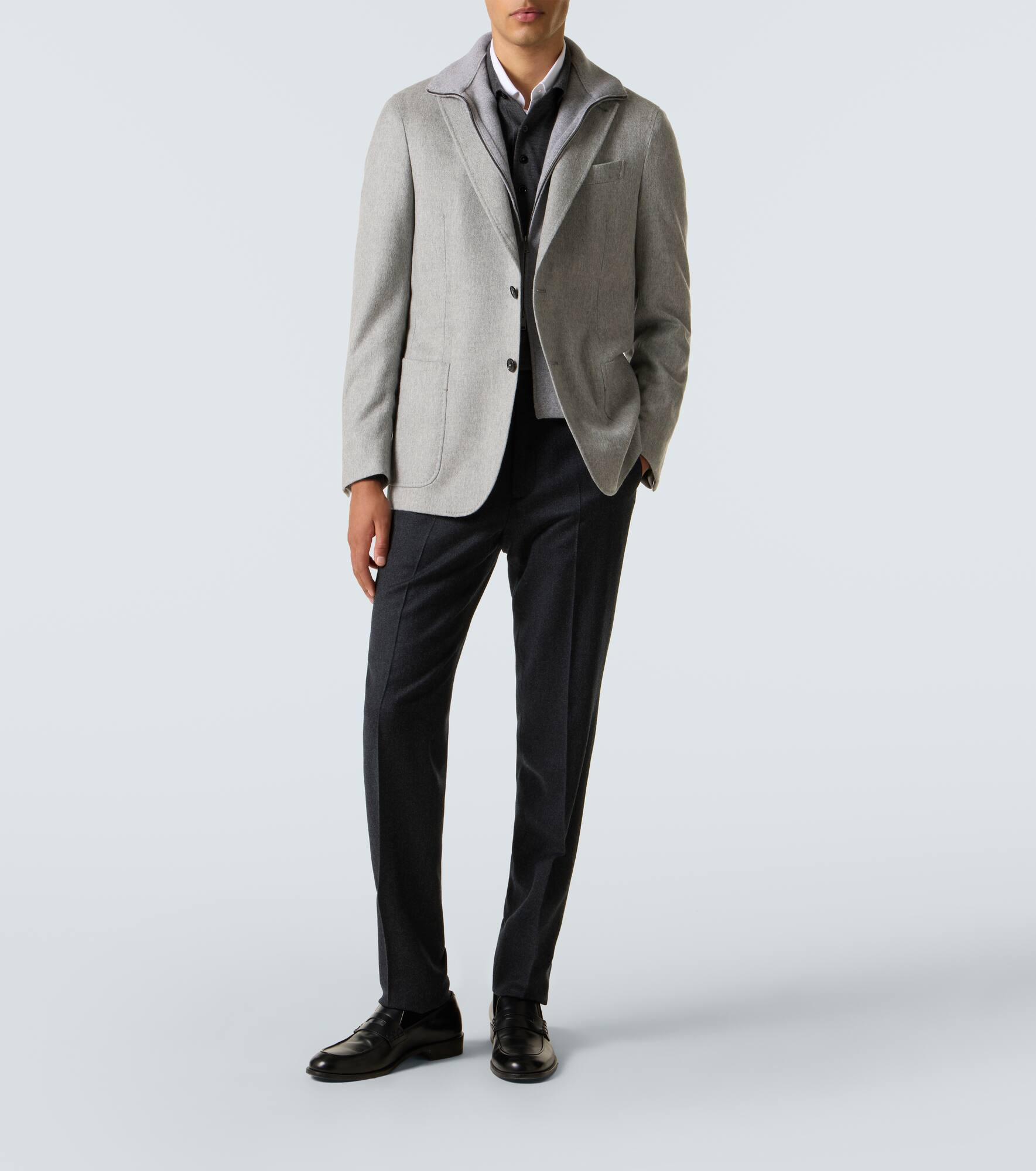 Layered cashmere blazer - 2
