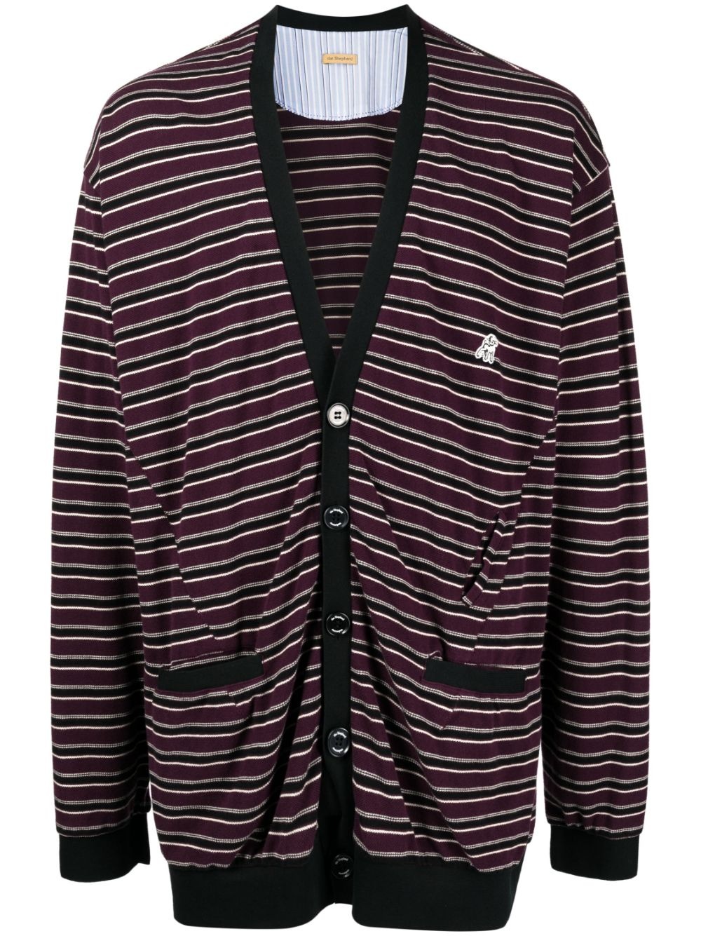 striped cotton cardigan - 1