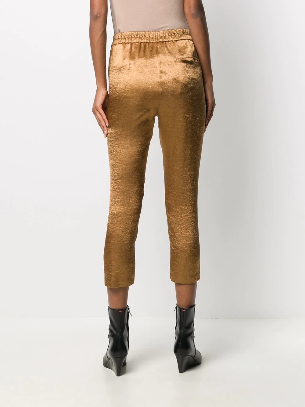 cropped satin trousers - 4