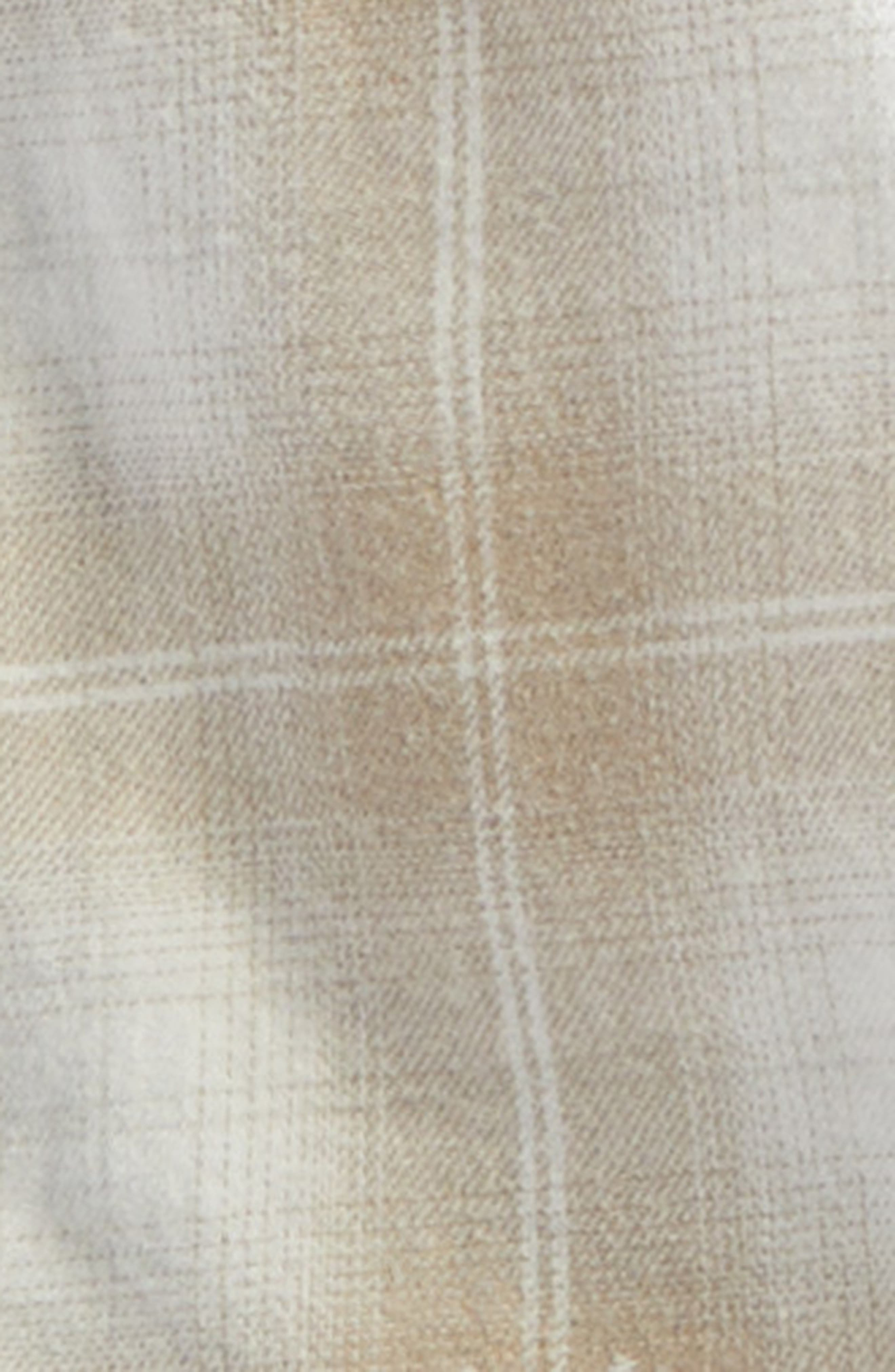 AMIRI Bleach Bandana Patch Flannel Button-Up Shirt in Light Camel at Nordstrom - 6