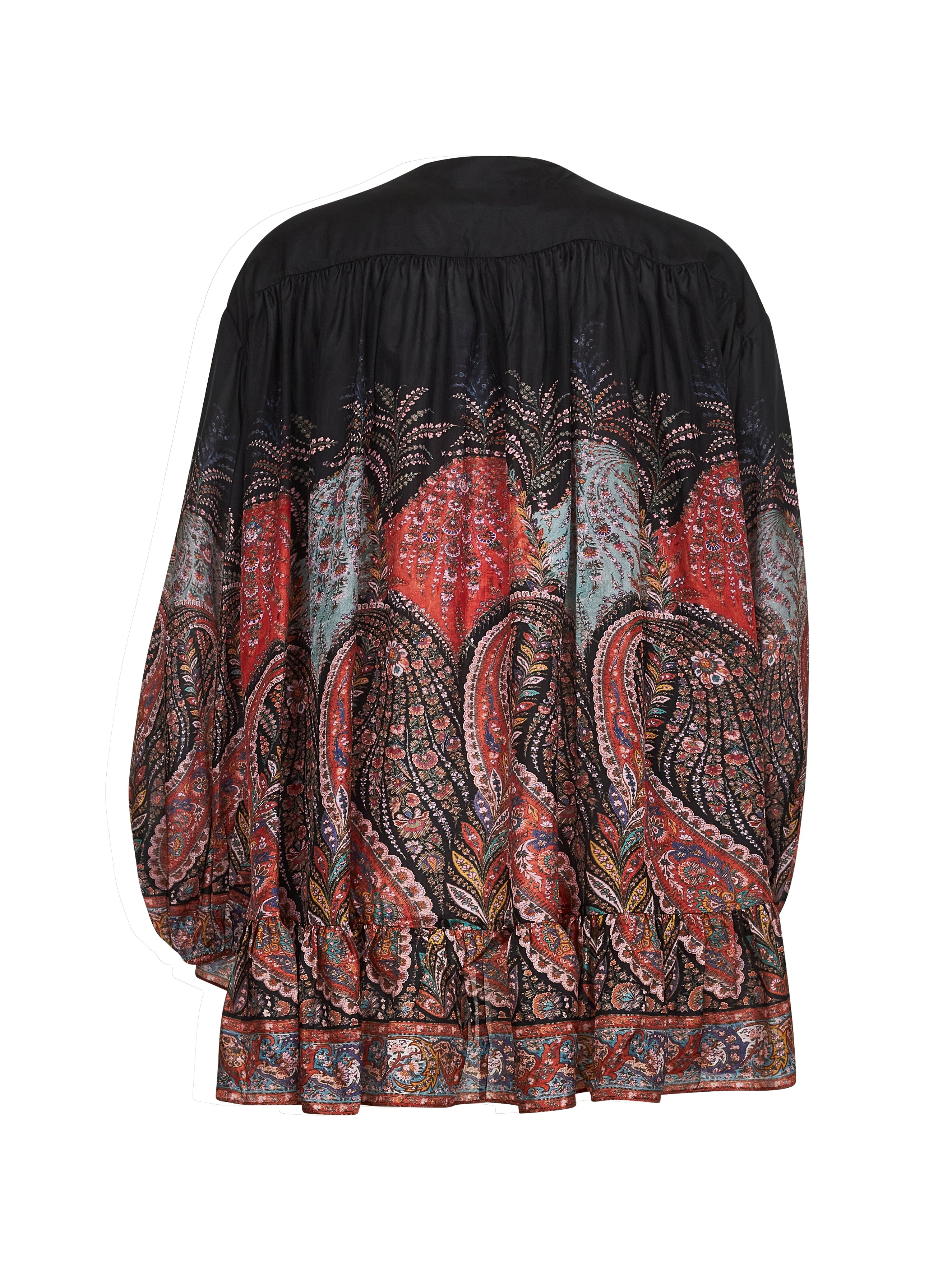 Black Paisley habotai silk Rhiannon blouse - 2