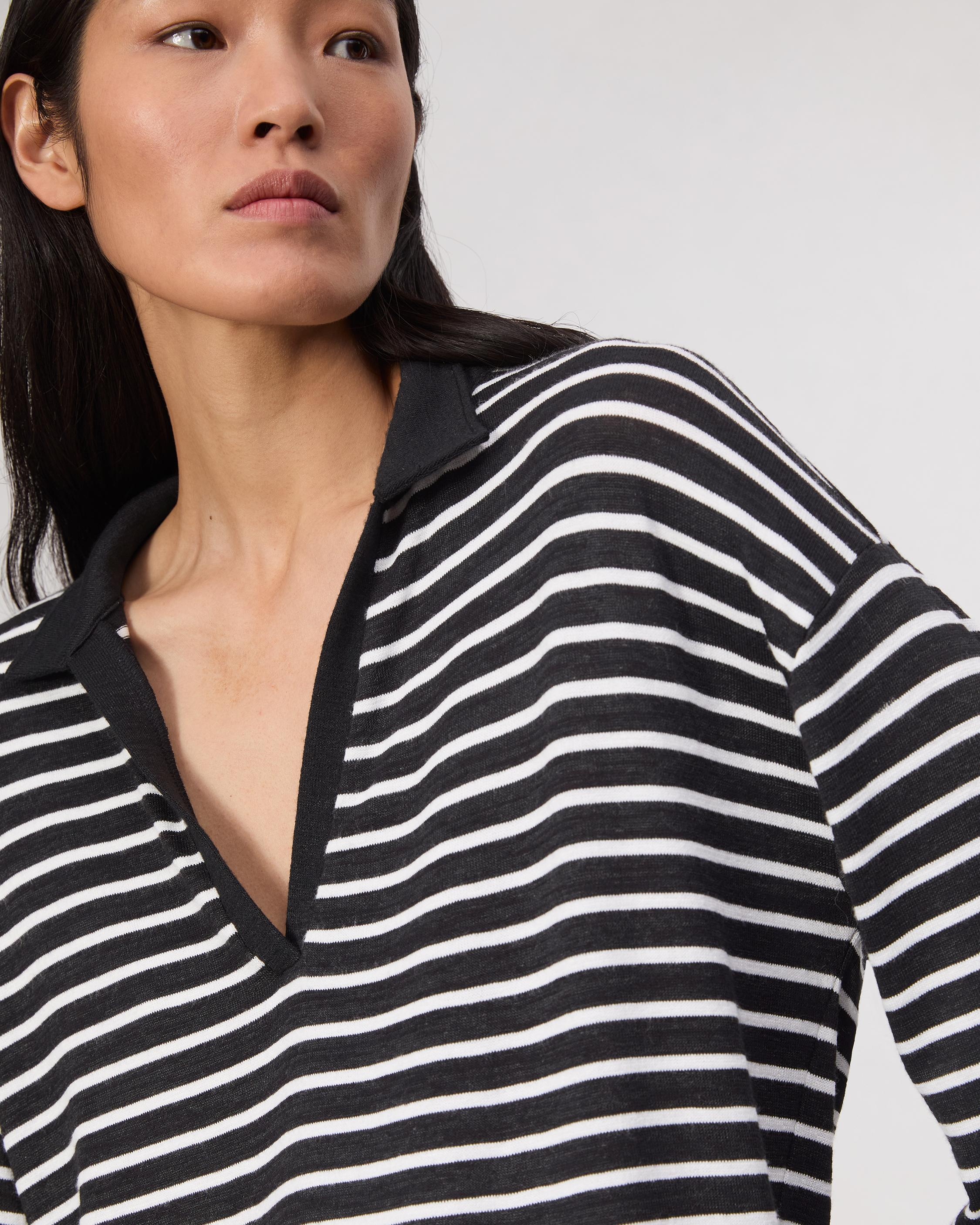 The Stripe Knit Polo - 6