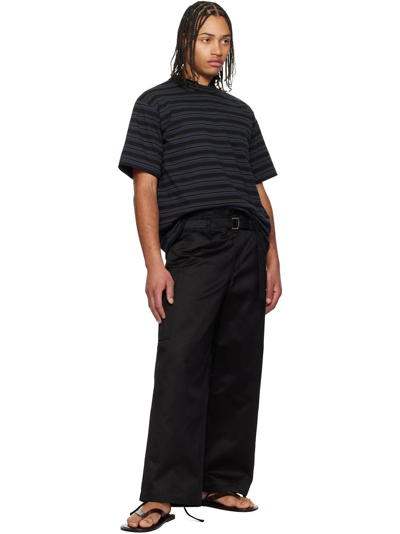 sacai Navy Horizontal Stripe T-Shirt outlook