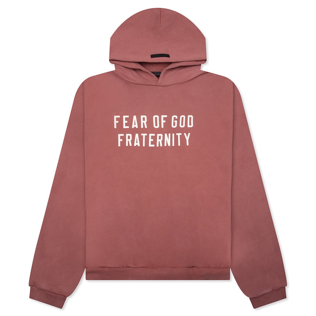 HEAVY FLEECE HOODIE - CRIMSON - 1